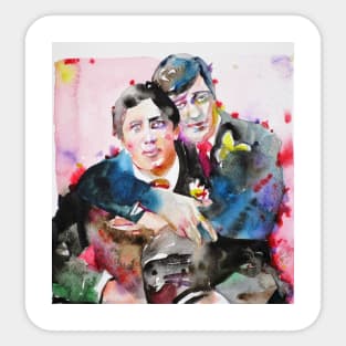 OSCAR WILDE and LORD ALFRED DOUGLAS watercolor portrait.1 Sticker